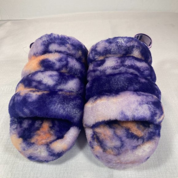 NEW! UGG Fluff Yeah Marbled Sheepskin Slides/Slippers, Size 9 - Picture 3 of 9